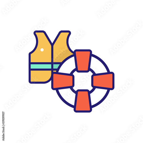 Lifebuoy Flat Icon Style illustration. EPS 10 File