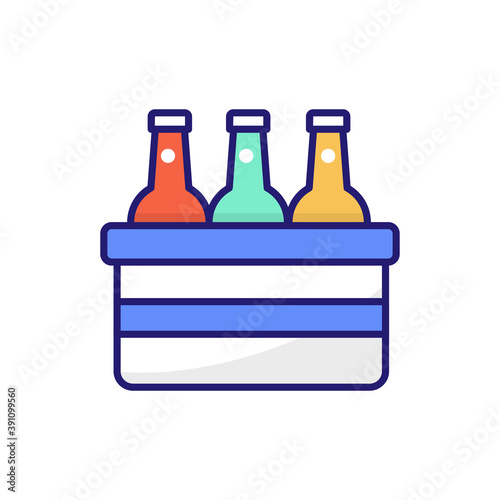 Beer Bottle Flat Icon Style illustration. EPS 10 File