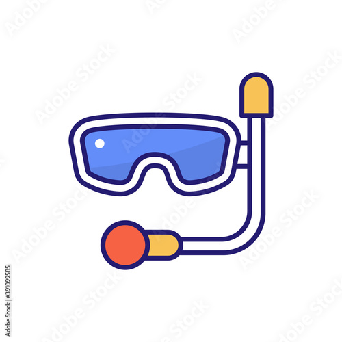 Snorkeling Flat Icon Style illustration. EPS 10 File