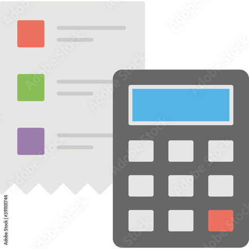  A calculator with a sheet symbolising bill calculation 