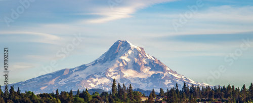 View of Mt. Hood in Oregon as seen from Underwood, Washington photo