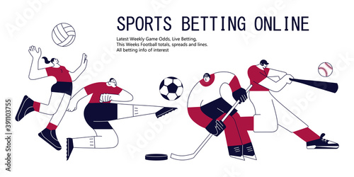 Sports betting banner with athletes