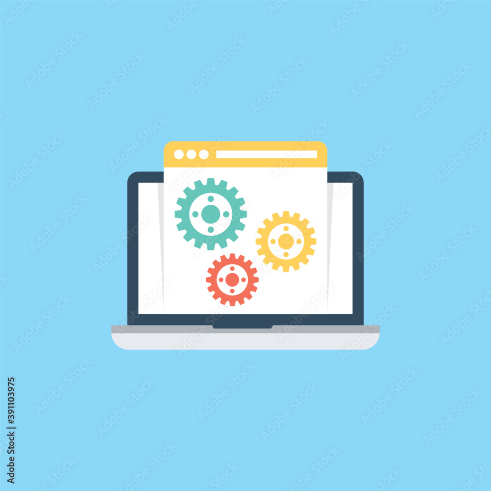 Infographic flat icon of Web development and solution concept
Infographic flat icon of Web development and solution concept