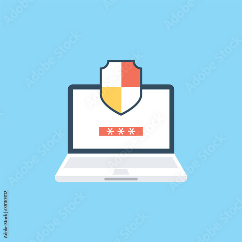 
Computer protection against antivirus concept.  
