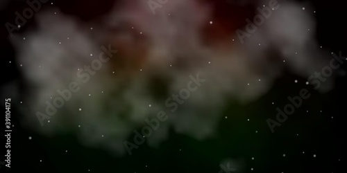 Dark Green  Red vector template with neon stars.