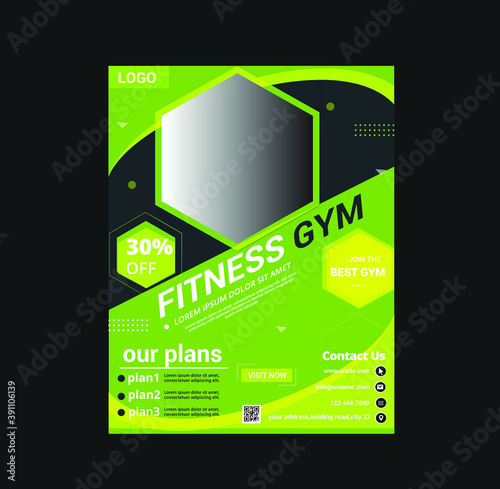 Vector layout design template for fitness center or other sport event