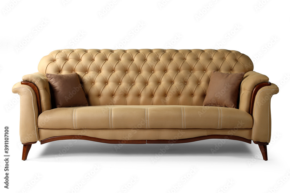 Fototapeta premium Modern comfortable furniture on white background . front view