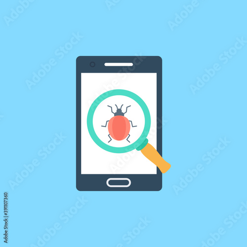 
Computer viruses flat vector illustration 
