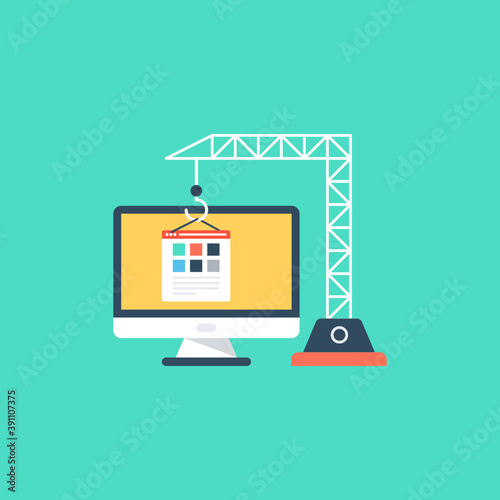 
Vector illustration of website under construction 
