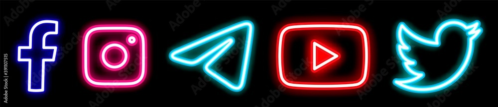 Facebook, twitter, instagram, youtube,telegram logo.. Facebook, twitter