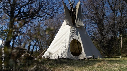 Wide Shot of a Tepee