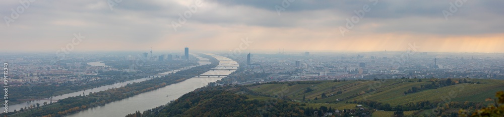 Panorama photo of vienna taken by a drone Panorama photo of vienna taken by a drone