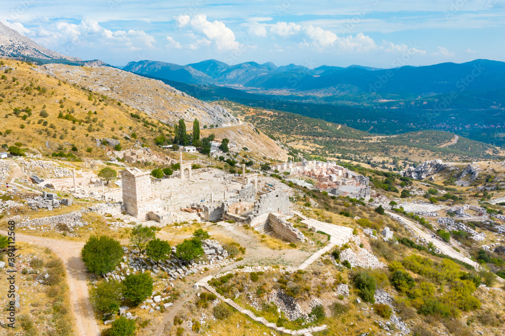 Panoramic view of the ancient Sagalassos town, Province Burdur, Turkey