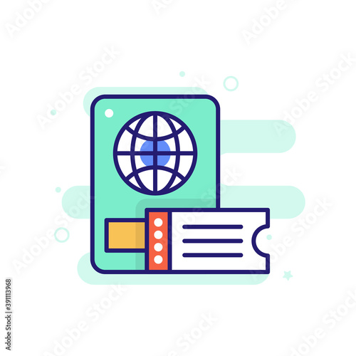 Passport Ticket Icon Style illustration. EPS 10 File