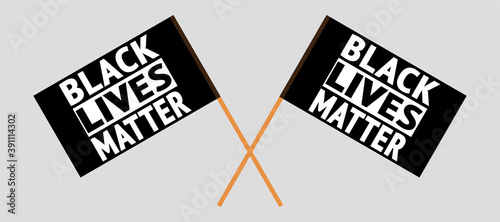 Crossed flags of blm