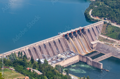 The hydroelectric power station on the Lake Perucac and river Drina, Bajina Basta, Serbia. photo