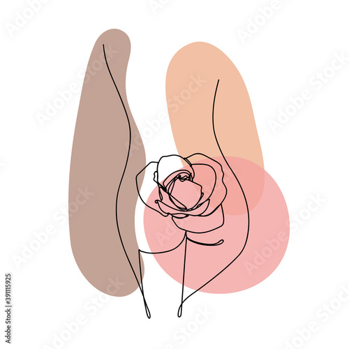 Abstract image with a black line of a body.