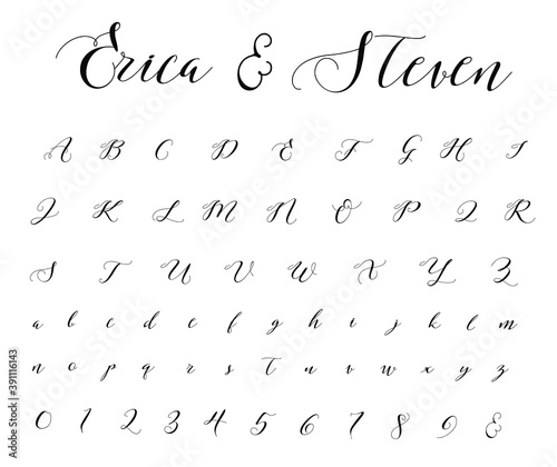 Brush Script Alphabet Vector Cursive Font