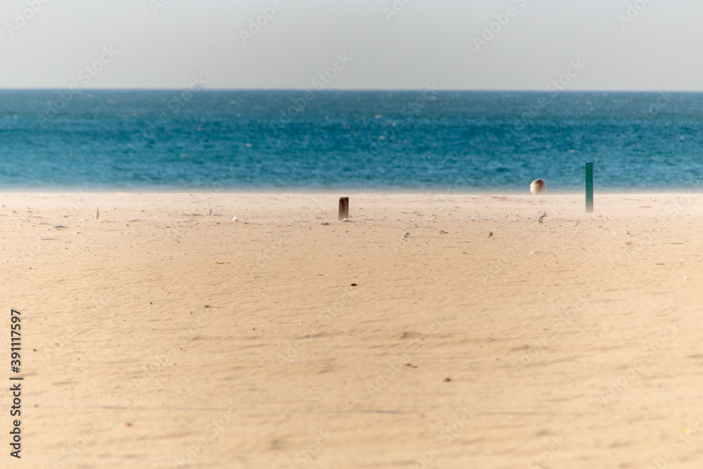 empty Copacabana beach during the coronavirus pandemic in Rio de Janeiro.