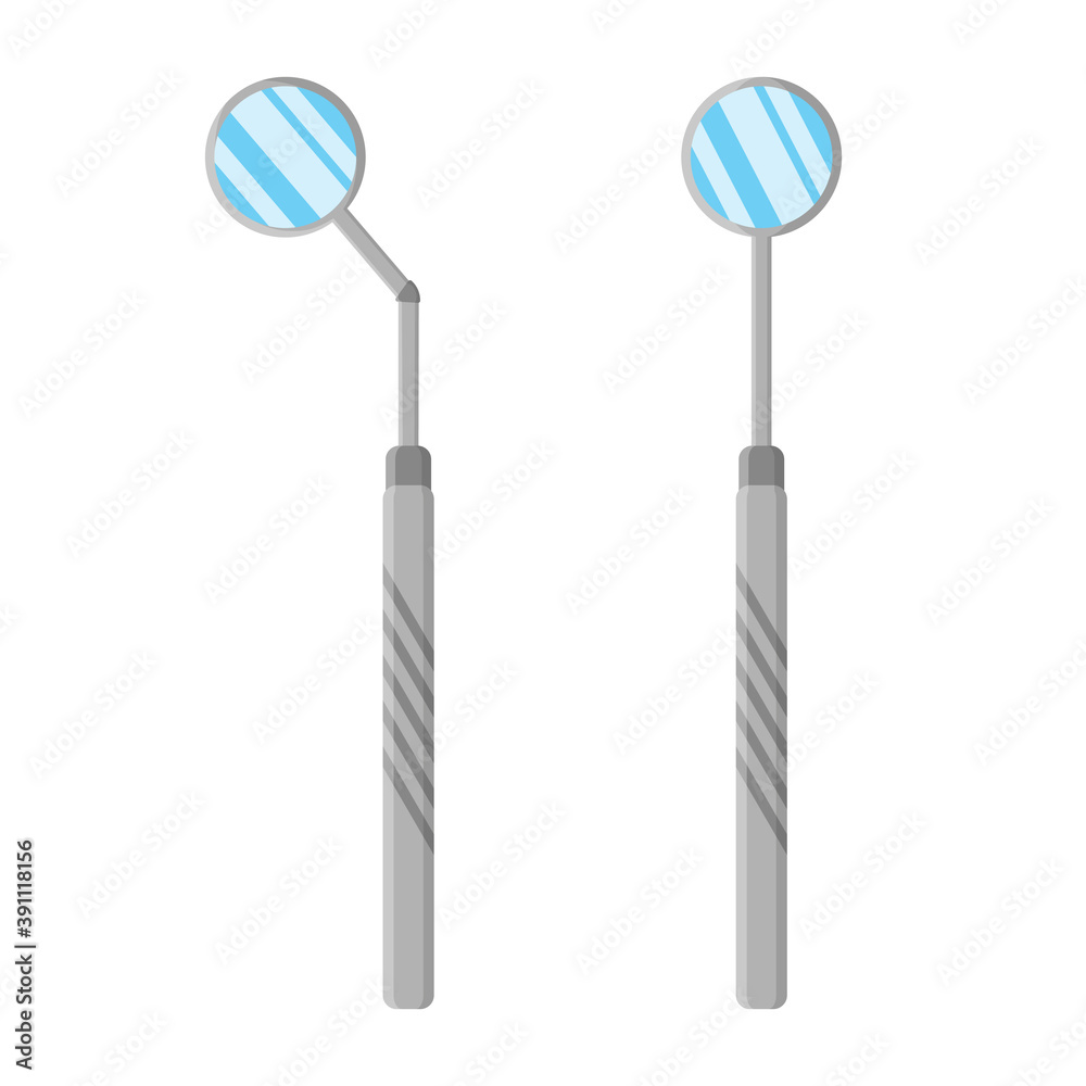 Vector cartoon illustration of dental examination mirrors isolated on white background. Vector cartoon illustration of dental examination mirrors isolated on white background.