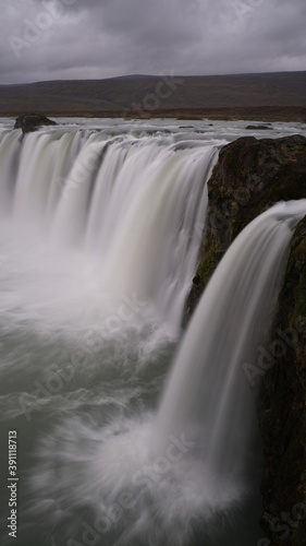Northern Icelandic Waterfall shaped in a big semi circle
