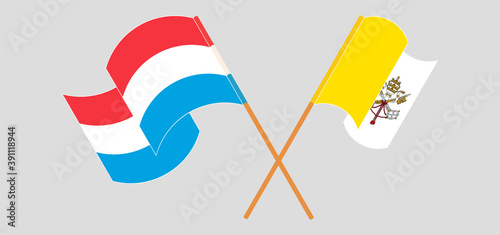 Crossed flags of Luxembourg and Vatican