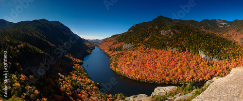 Panoramic view of Lower Ausable Lake as seen from Indian head viewpoint