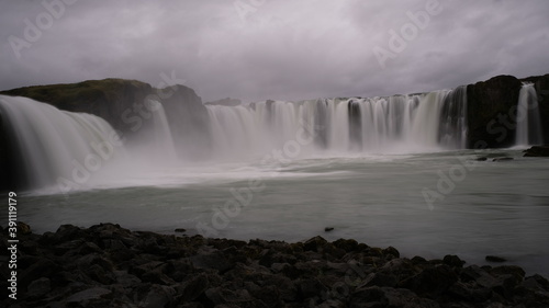 Northern Icelandic Waterfall shaped in a big semi circle