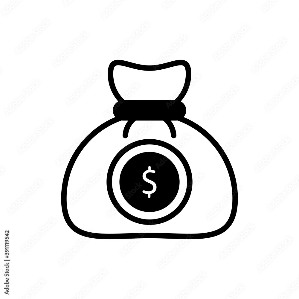 Money Bag Solid icon style illustration. Eps 10 file Money Bag Solid icon style illustration. Eps 10 file