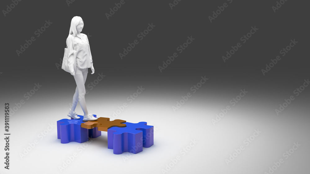 Human choice and business strategy. Conceptual 3d rendering Human choice and business strategy. Conceptual 3d rendering