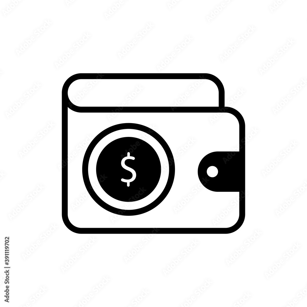 Money Wallet Solid icon style illustration. Eps 10 file Money Wallet Solid icon style illustration. Eps 10 file