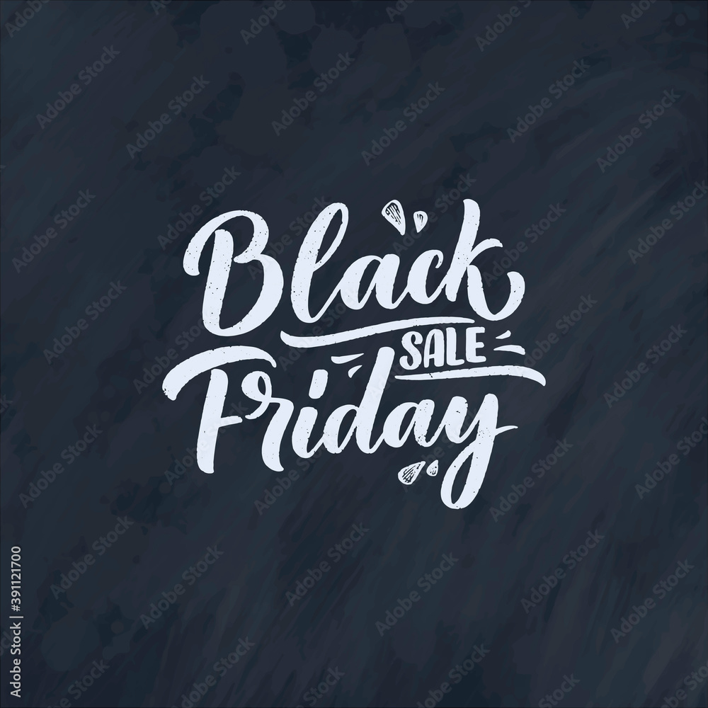 Obraz premium Black friday lettering in modern calligraphy style. Slogan for promotion template and sale banner. Vector
