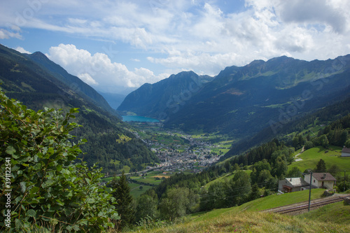 village of poschiavo in the swiss mountains