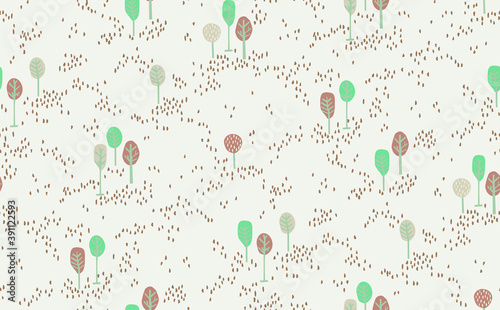 Wintery vector seamless woody print design.