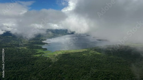 Wallpaper Mural Beautiful cinematic aerial view of the Arenal lagoon in Costa Rica Torontodigital.ca