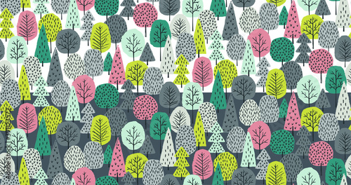 Wintery vector seamless woody print design.