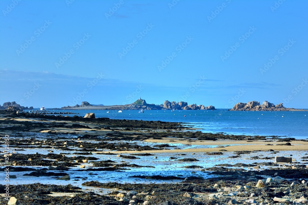 Beautiful view on the Pellinec bay at Penvenan in Brittany. France