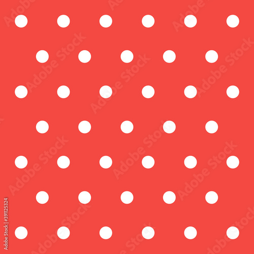 Christmas and new year pattern polka dots. Template background in red and white polka dots . Seamless fabric texture. Vector illustration