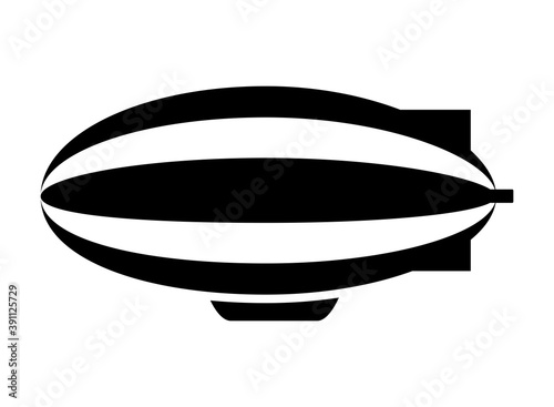 Airship icon silhouette. Vector illustration isolated on white background.