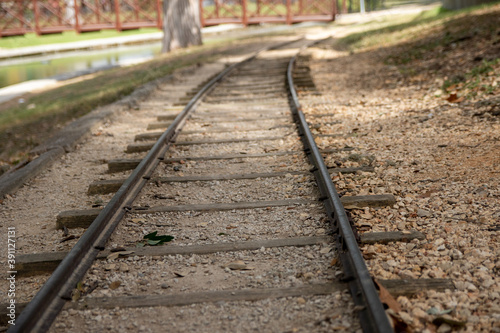 railroad tracks in the countryside