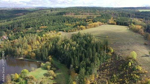 Wallpaper Mural Impressive colorful autumn landscape of trees in park and river, view from drone Torontodigital.ca
