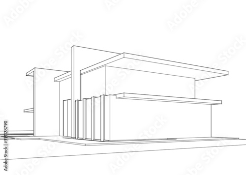 architectural sketch of a house