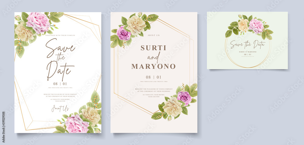 elegant hand drawing wedding invitation floral design elegant hand drawing wedding invitation floral design