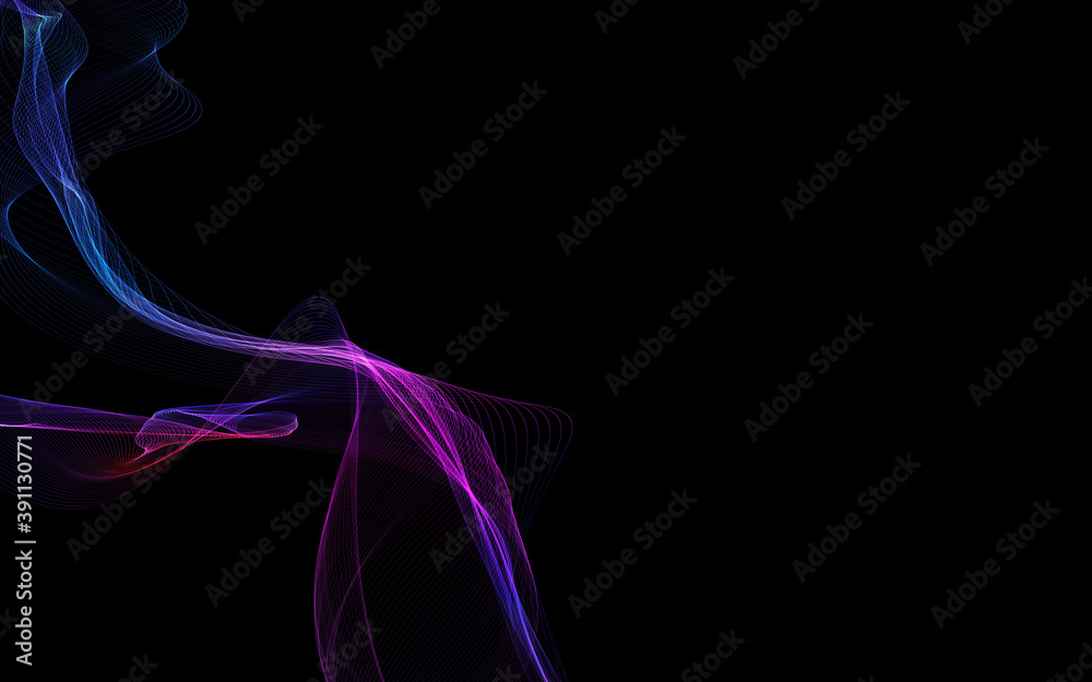 Dark abstract background with a glowing abstract waves Dark abstract background with a glowing abstract waves