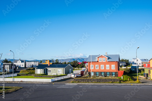 Village of Eyrarbakki on the coast of Iceland