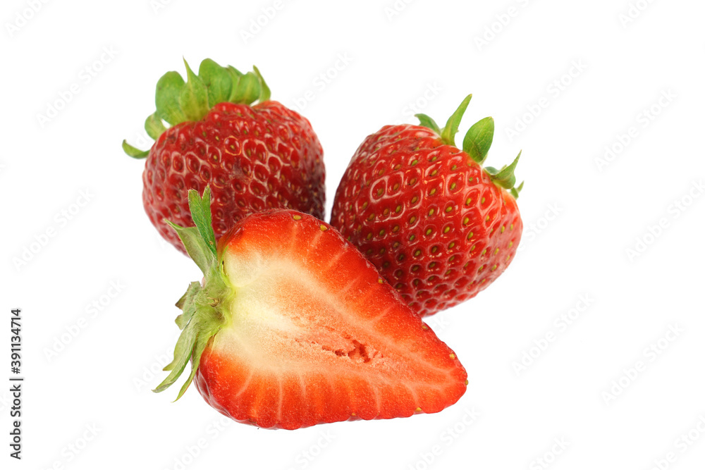 fresh strawberries isolated on white background fresh strawberries isolated on white background