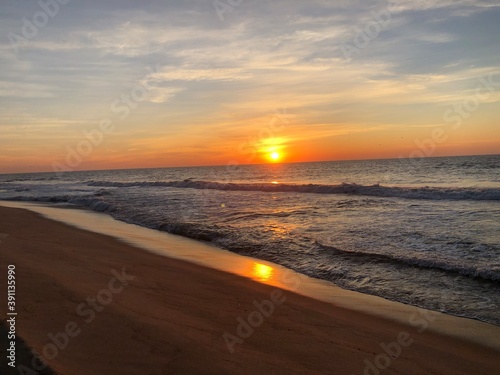 beautiful sunrise over the ocean on Long Island New York