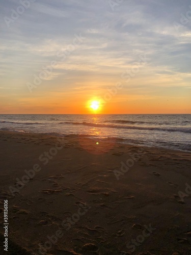 Sunrise over the Atlantic Ocean in Long Island NY