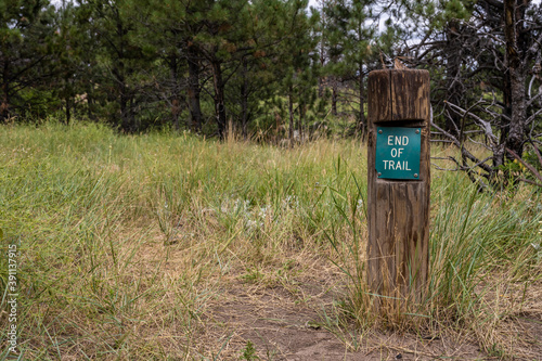 End of Trail Sign with Copy Space Left photo