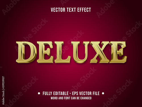 Editable text effect - Deluxe yellow gold metal gradient color style